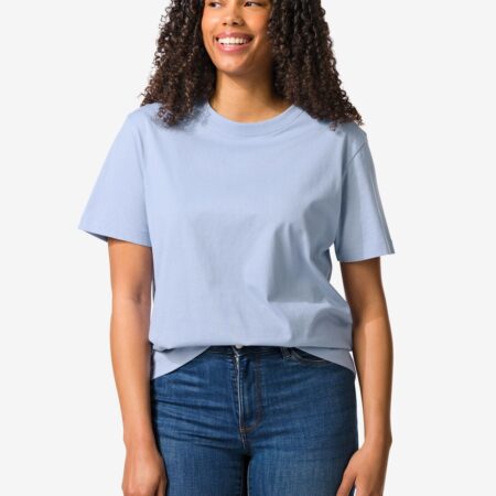 HEMA Dames T-shirt Larissa regular fit lichtblauw (lichtblauw) | HEMA