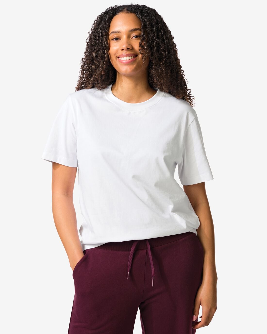 HEMA Dames T-shirt Larissa regular fit wit (wit) | HEMA
