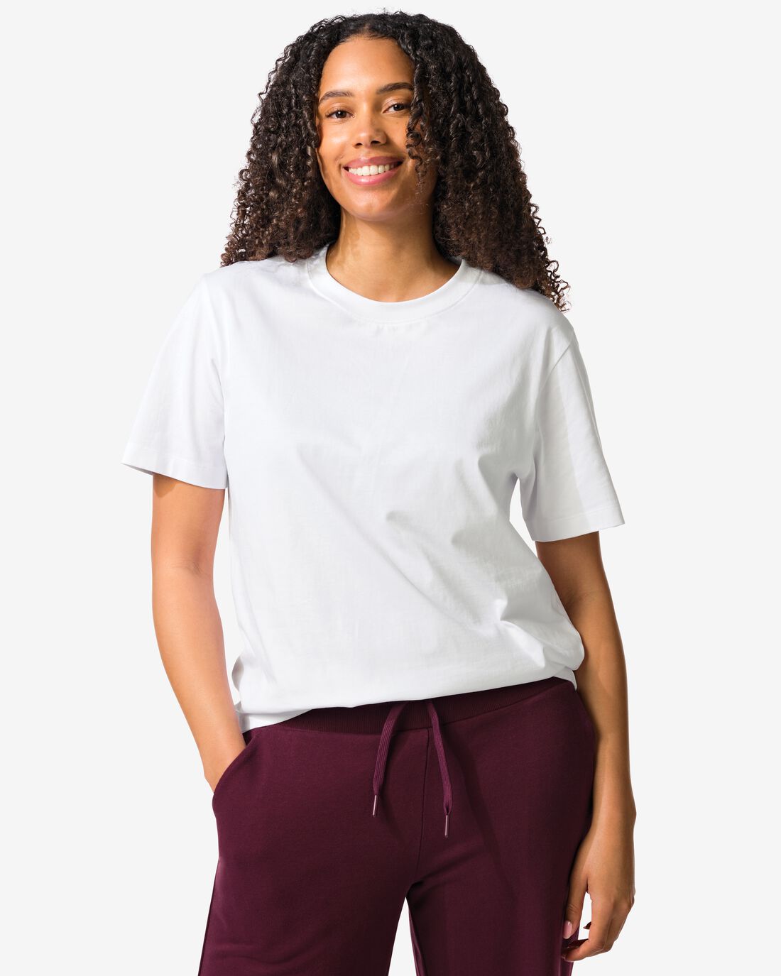 HEMA Dames T-shirt Larissa regular fit wit (wit) | HEMA