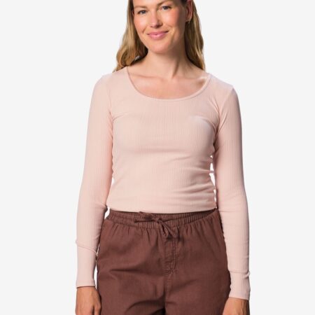 HEMA Dames T-shirt Olivia jersey roze (roze) | HEMA