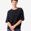HEMA Dames T-shirt boxy fit zwart (zwart) | HEMA