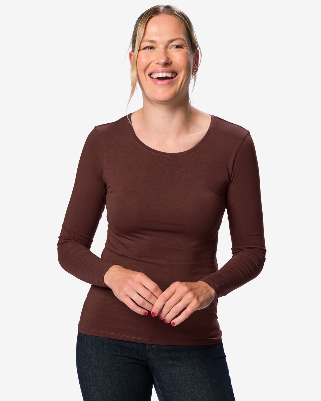 HEMA Dames T-shirt jersey bruin (bruin) | HEMA