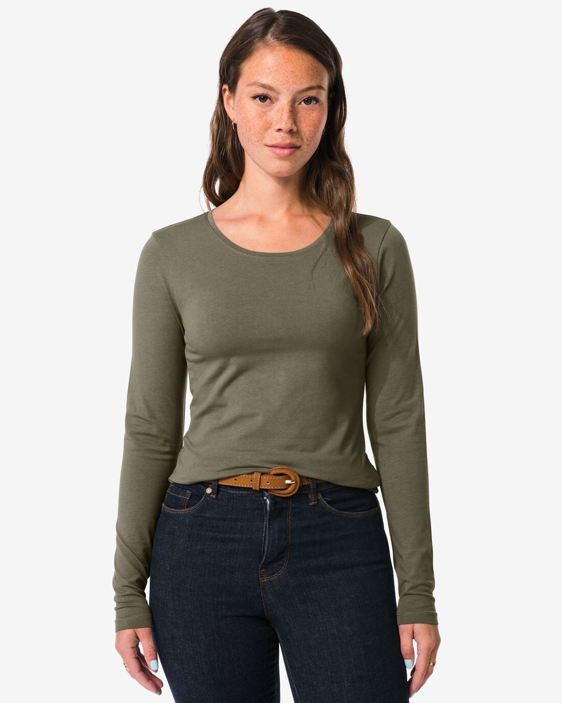 HEMA Dames T-shirt jersey essentials grijs (grijs) | HEMA