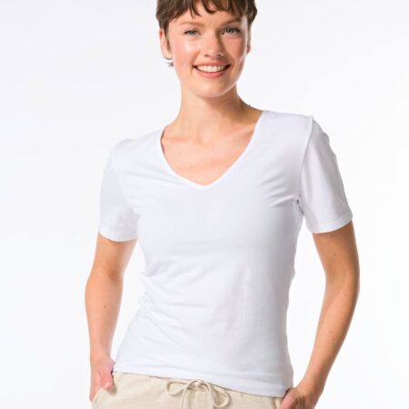 HEMA Dames T-shirt perfect comfort katoen wit (wit) | HEMA
