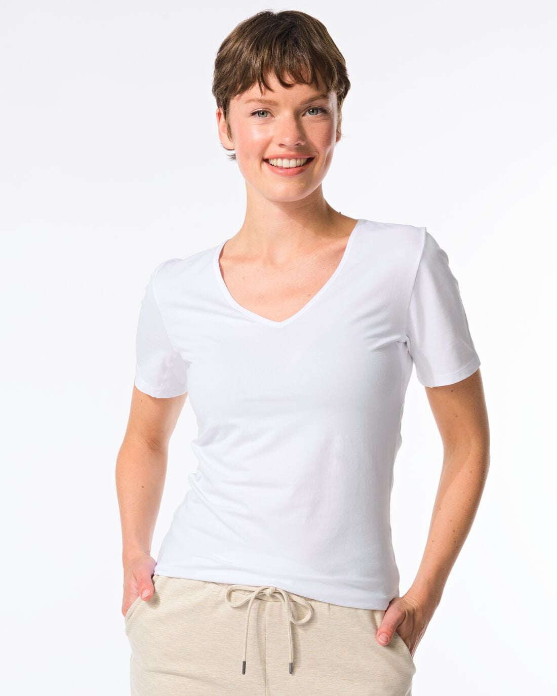 HEMA Dames T-shirt perfect comfort katoen wit (wit) | HEMA