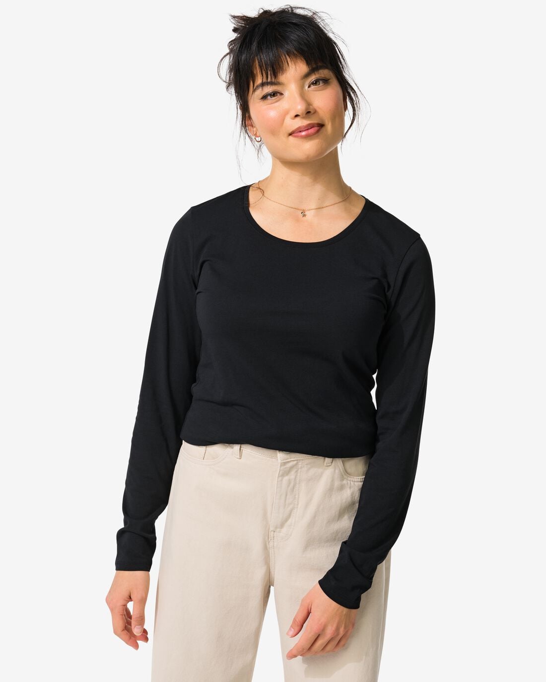 HEMA Dames basic t-shirt zwart | HEMA