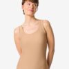 HEMA Dames bh hemd smoothing met ingebouwde cups beige (beige) | HEMA