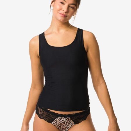 HEMA Dames bh hemd smoothing met ingebouwde cups zwart (zwart) | HEMA