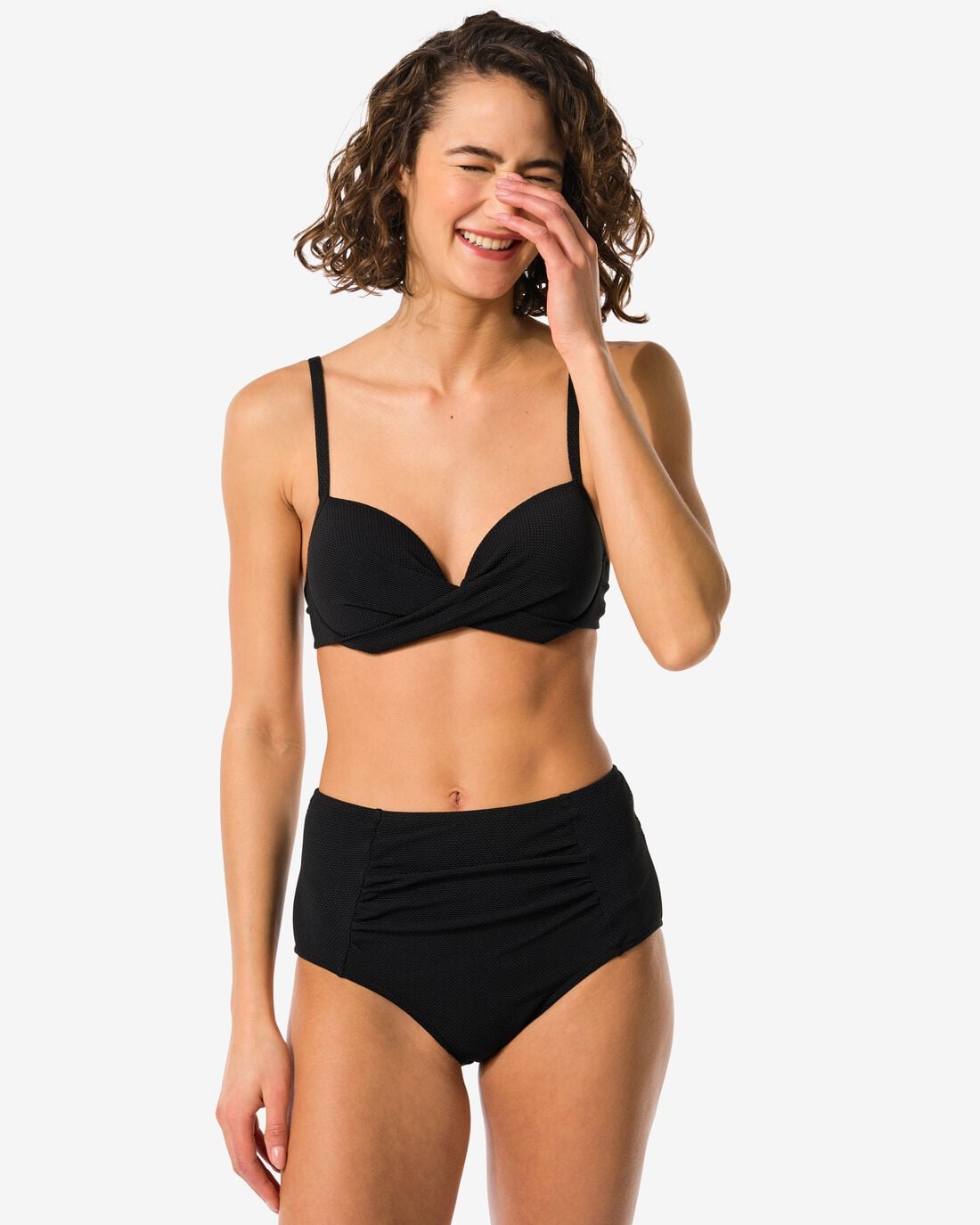 HEMA Dames bikinibroekje control hoge taille zwart | HEMA
