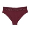 HEMA Dames brazilian micro met kanten tailleband donkerrood (donkerrood) | HEMA