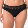 HEMA Dames brazilian micro met kanten tailleband zwart (zwart) | HEMA