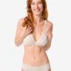 HEMA Dames brazilian rib met kant naturel (naturel) | HEMA