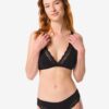 HEMA Dames brazilian rib met kant zwart (zwart) | HEMA