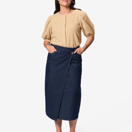 HEMA Dames overslagrok Cindy denim donkerblauw (donkerblauw) | HEMA