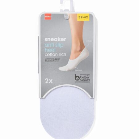 Dames sneakersokken antislip - 2 paar wit