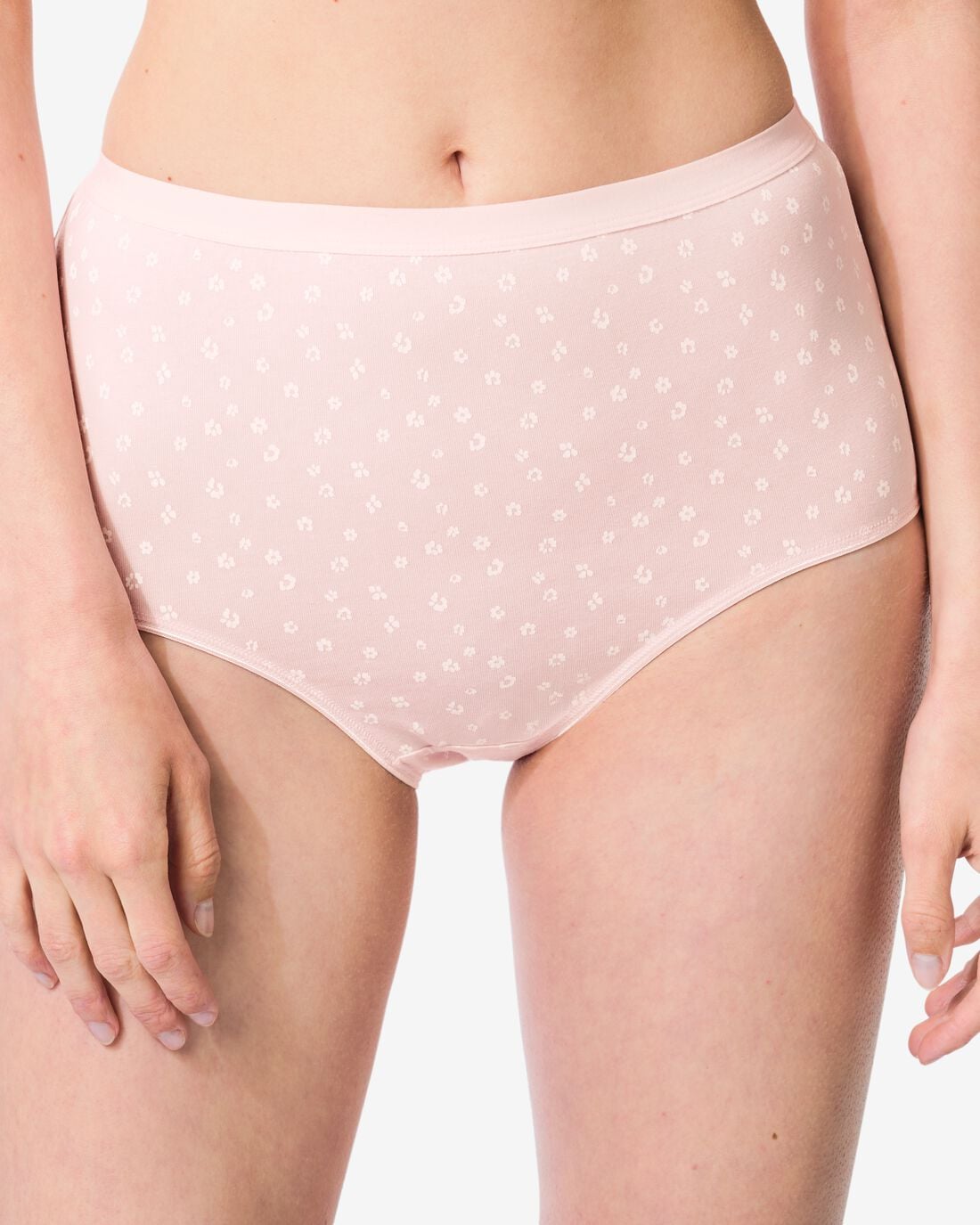 HEMA Dames tailleslip katoen bloemen - 2 stuks lichtroze (lichtroze) | HEMA