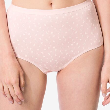 Dames tailleslip katoen bloemen - 2 stuks lichtroze