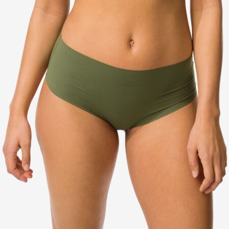 HEMA Dames tailleslip micro rib ultimate comfort donkergroen (donkergroen) | HEMA