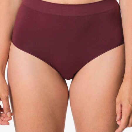 Dames tailleslip naadloos micro donkerrood