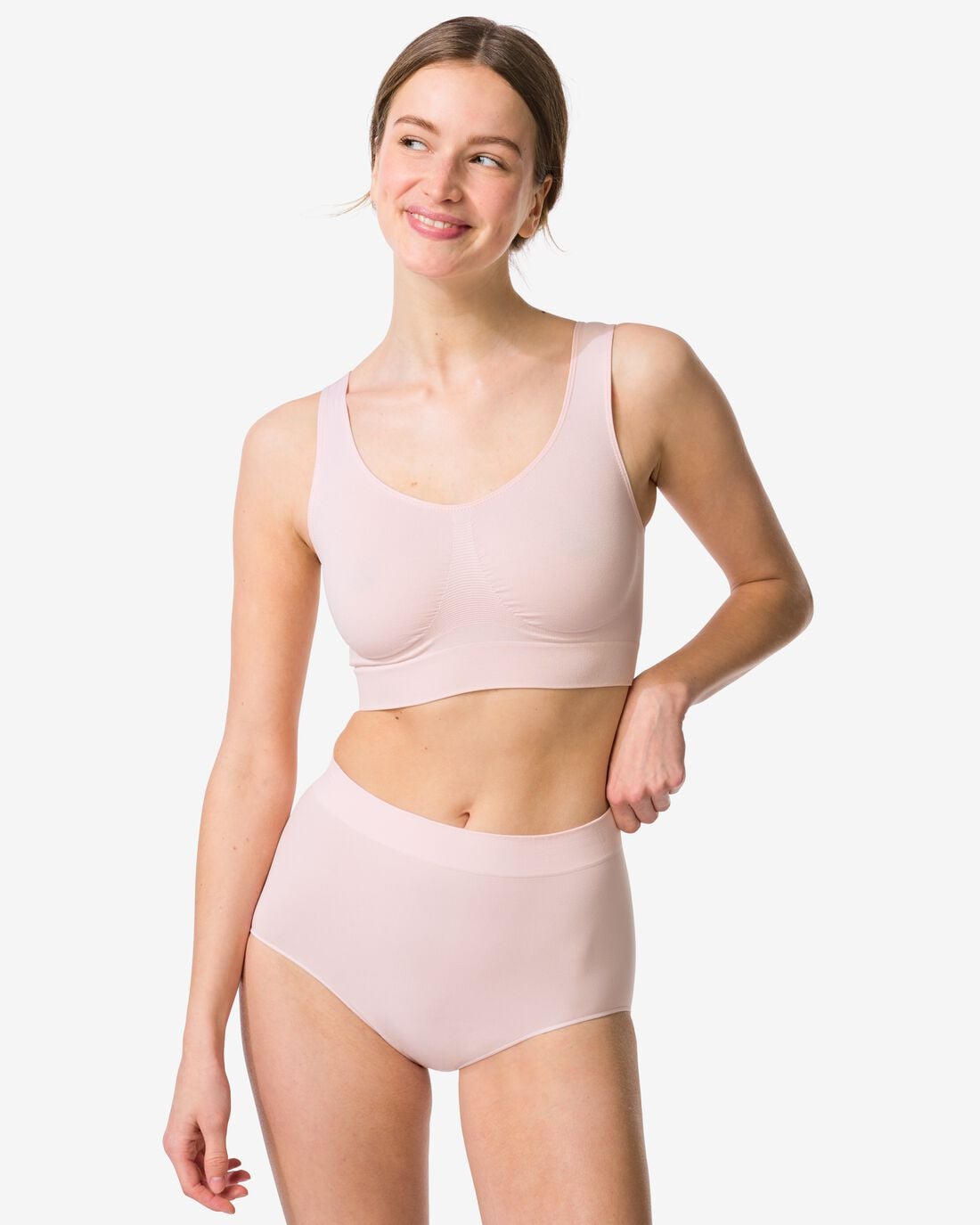 HEMA Dames tailleslip naadloos micro lichtroze (lichtroze) | HEMA
