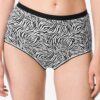 HEMA Dames tailleslips katoen dier - 2 stuks zwart/wit (zwart/wit) | HEMA