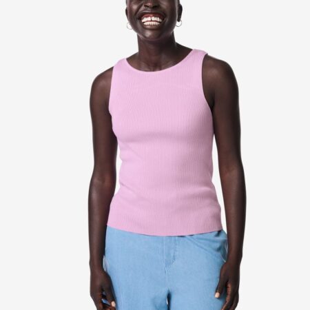 HEMA Dames top Rita rib lichtroze (lichtroze) | HEMA