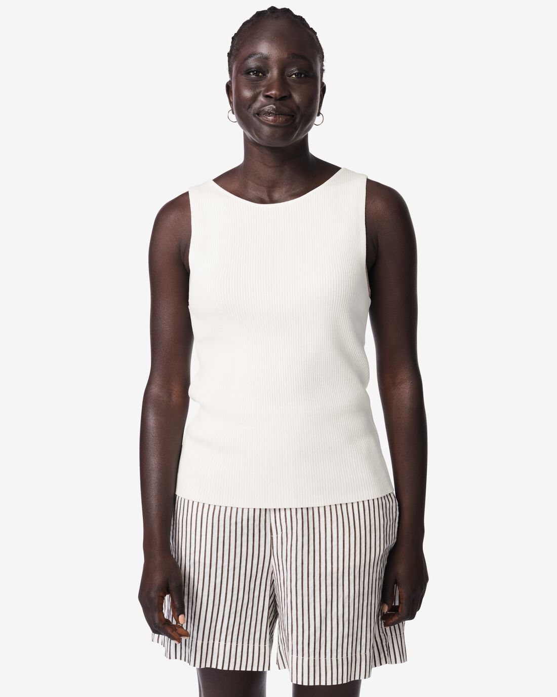 HEMA Dames top Rita rib wit (wit) | HEMA
