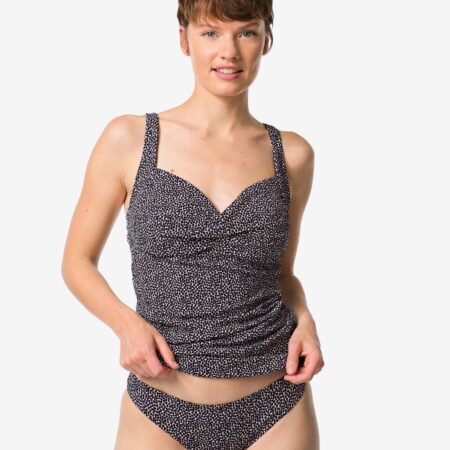 HEMA Damesbikinibroekje Mila structuur zwart/wit (zwart/wit) | HEMA