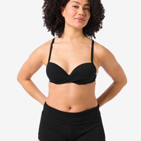 HEMA Damesbikinishort met omslag zwart (zwart) | HEMA