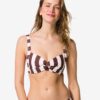 HEMA Damesbikinitop Anette blokstrepen bruin (bruin) | HEMA