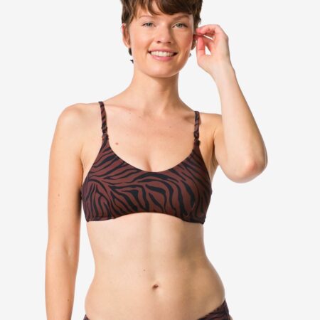 HEMA Damesbikinitop Evanne zebra chocoladebruin (chocoladebruin) | HEMA