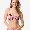 HEMA Damesbikinitop Janna push-up bloemen roze (roze) | HEMA