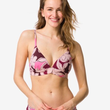 HEMA Damesbikinitop Janna push-up bloemen roze (roze) | HEMA