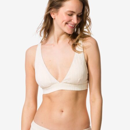 Damesbikinitop Liv triangel broderie creme