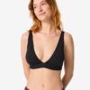 Damesbikinitop triangel zwart