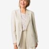 HEMA Damesblazer Isla met linnen zand (zand) | HEMA