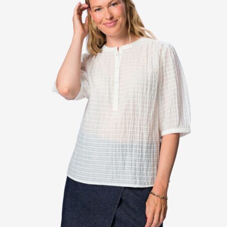 HEMA Damesblouse Bay strepen wit (wit) | HEMA