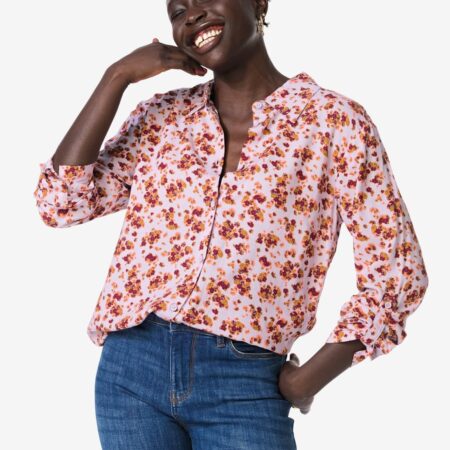 HEMA Damesblouse Bobbie bloemen lila (lila) | HEMA