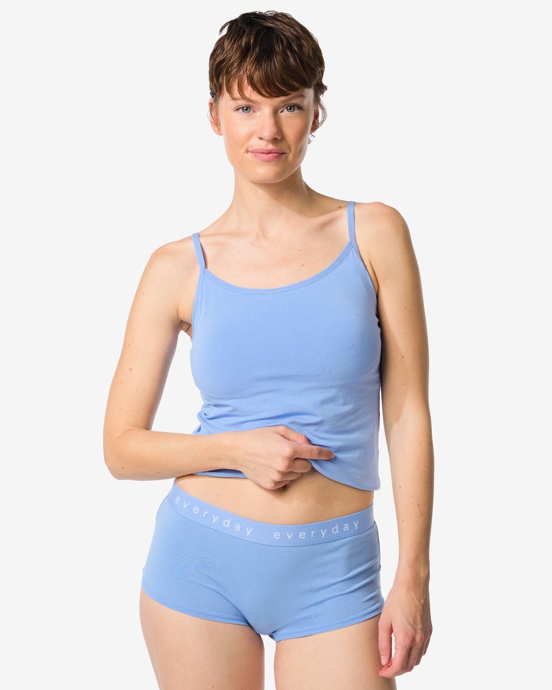 HEMA Damesboxer katoen everyday tailleband blauw (blauw) | HEMA