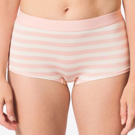 Damesboxer katoen everyday tailleband strepen lichtroze