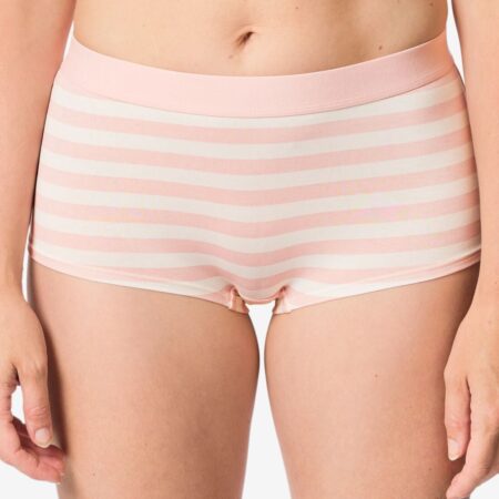 HEMA Damesboxer katoen everyday tailleband strepen lichtroze (lichtroze) | HEMA