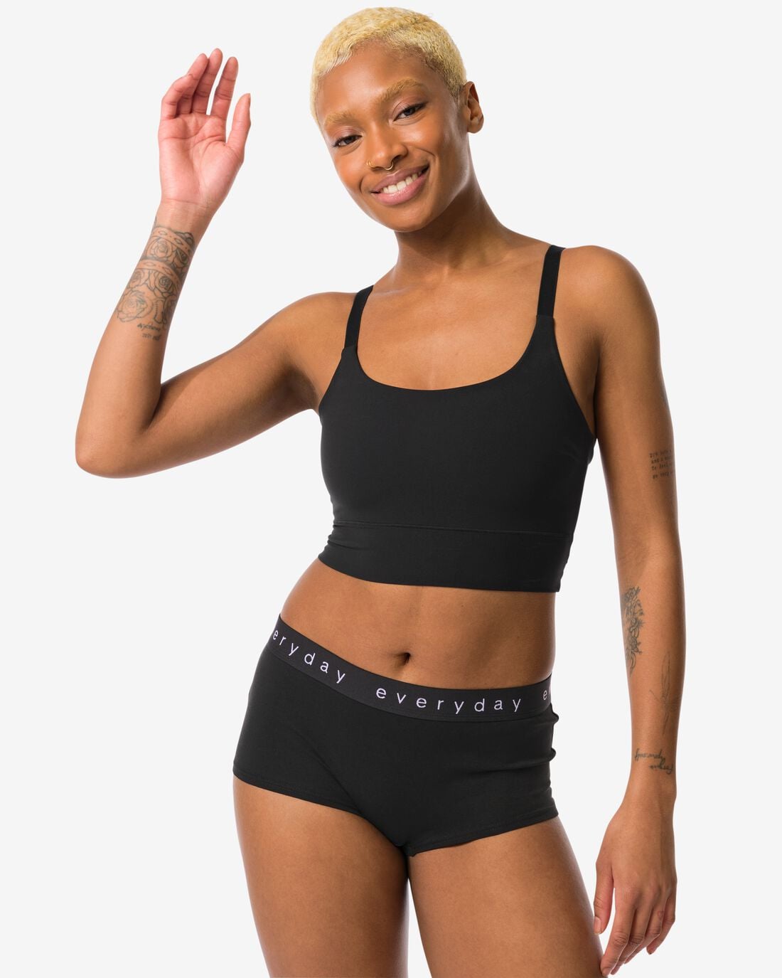 HEMA Damesboxer katoen everyday tailleband zwart (zwart) | HEMA
