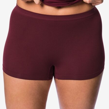 HEMA Damesboxer naadloos micro donkerrood (donkerrood) | HEMA