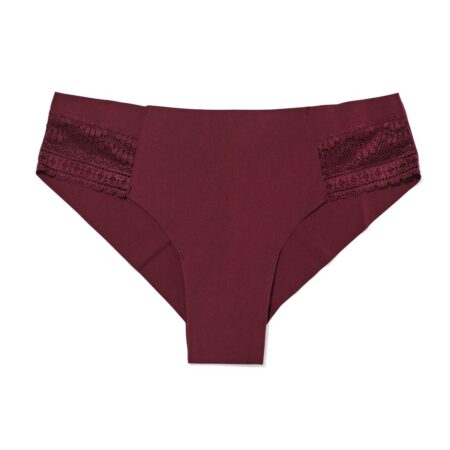 Damesbrazilian micro met kanten inzet donkerrood