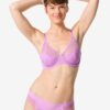 HEMA Damesbrazilian micro met kanten inzet paars (paars) | HEMA