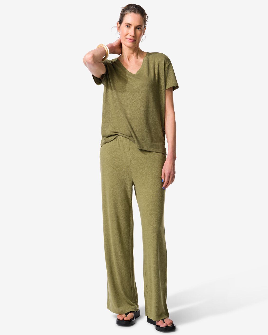 HEMA Damesbroek Cora regular fit groen (groen) | HEMA