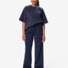 HEMA Damesbroek Elly regular fit jersey donkerblauw (donkerblauw) | HEMA