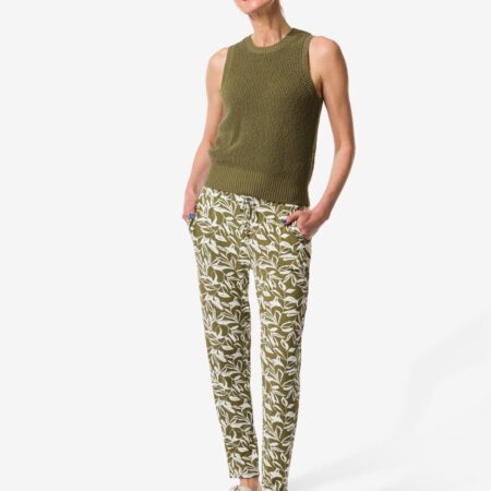 HEMA Damesbroek Mila regular fit bladeren groen (groen) | HEMA