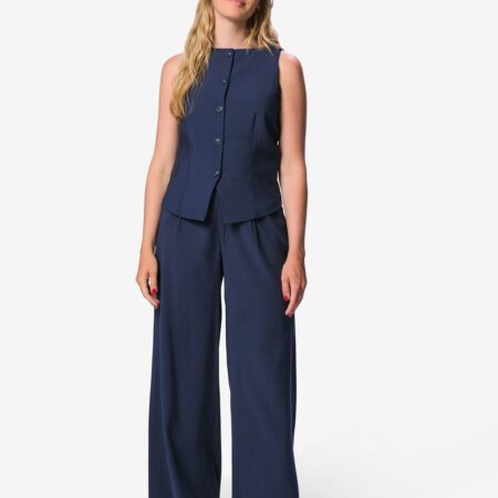 HEMA Damesbroek Sarie wide fit donkerblauw (donkerblauw) | HEMA