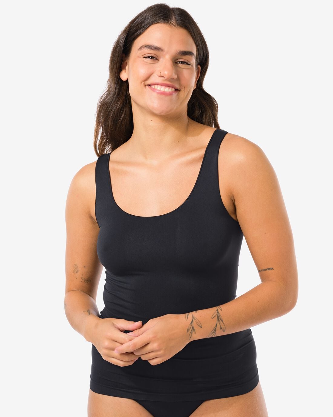 HEMA Dameshemd naadloos micro zwart | HEMA